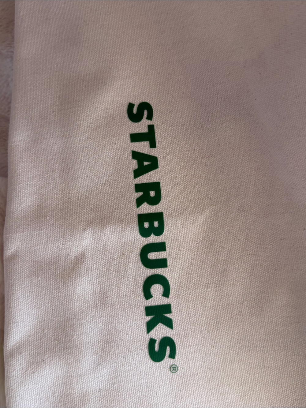 Starbucks White Canvas Tote with Rainbow Rope Handles and Turquoise Drawcord - Picture 9 of 11